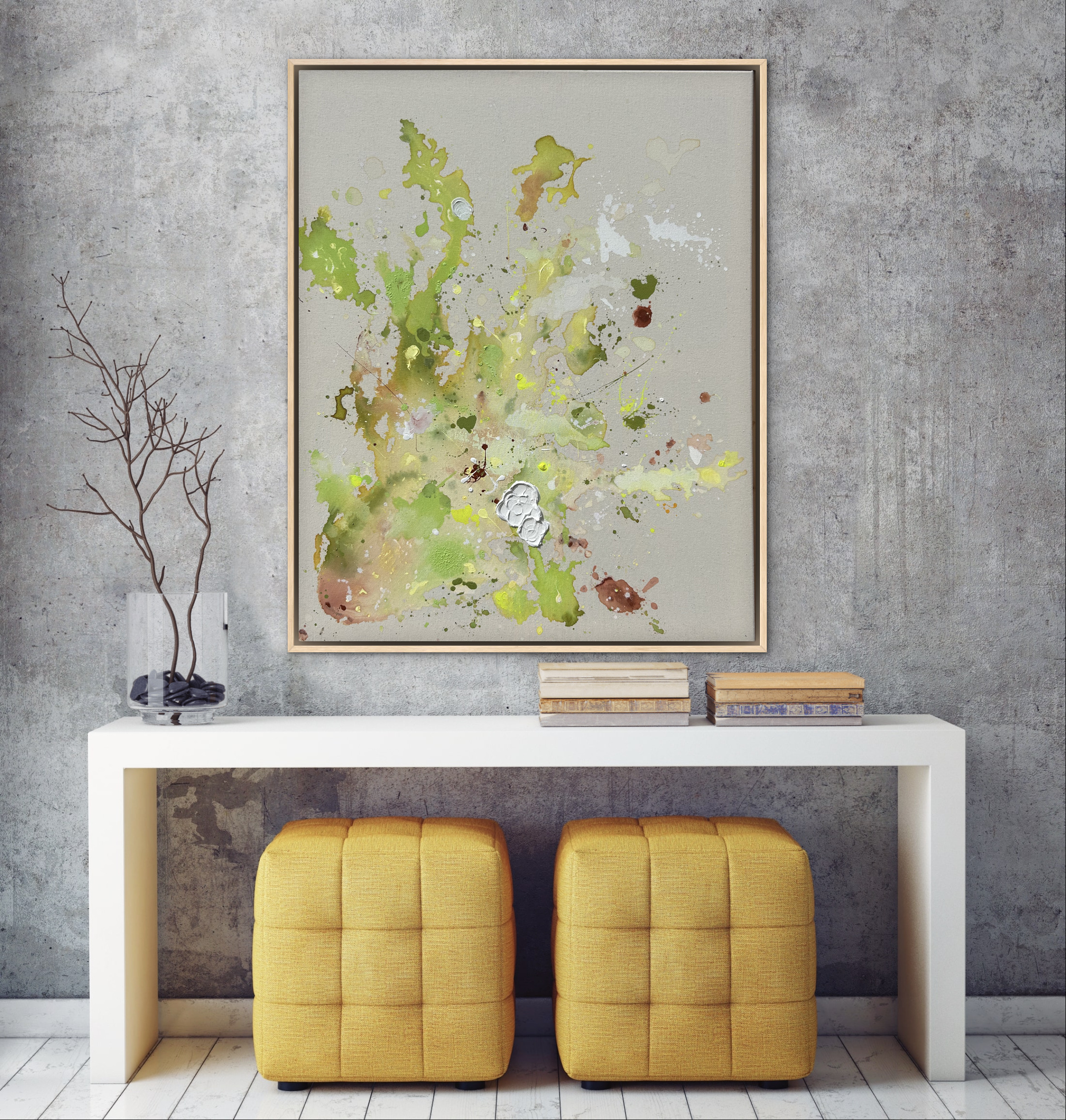 Key Lime Pie, 2024, Acryl und Struktur auf roher Baumwollleinwand, Ansicht 2